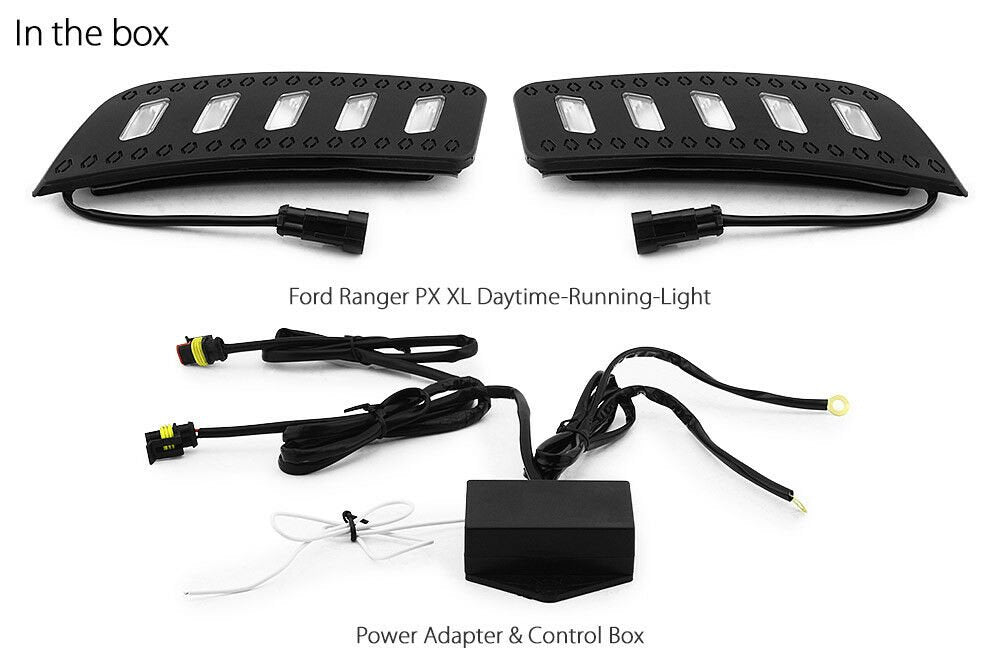 Daytime Running Light DRL For Ford Ranger T6 PX MK1 2011-2014 Bar Pair White LED
