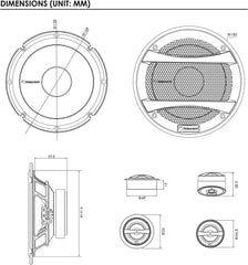 Nakamichi NSE-CS1658 6.5-inches Car Stereo 2 Way Component Speaker 350 Watts Peak Power 53-19.5kHz Frequency Response