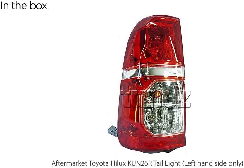 Left Side New Tail Light Rear Lamp Replacement For Toyota Hilux KUN26R 7th Generation AN10 AN20 AN30 Facelift Edition Left-Hand-Side Tail Lamp With Bulbs & Globe SR SR5 Workmate 2004-2015