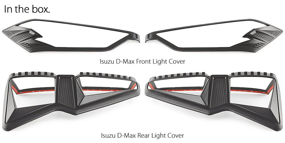Black Front Rear Tail Light Head Lamp Cover For Isuzu D-Max DMax RG 2021 2022
