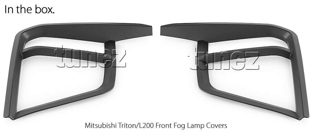 Black Front Fog Light Lamp Cover For Mitsubishi Triton MR 2019 2020 2021 2022