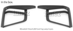 Black Front Fog Light Lamp Cover For Mitsubishi Triton MR 2019 2020 2021 2022