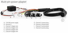 9" Quad Monitor Split Screen Reversing 3 Camera IR CCD 4PIN Kit Truck 24V/12V