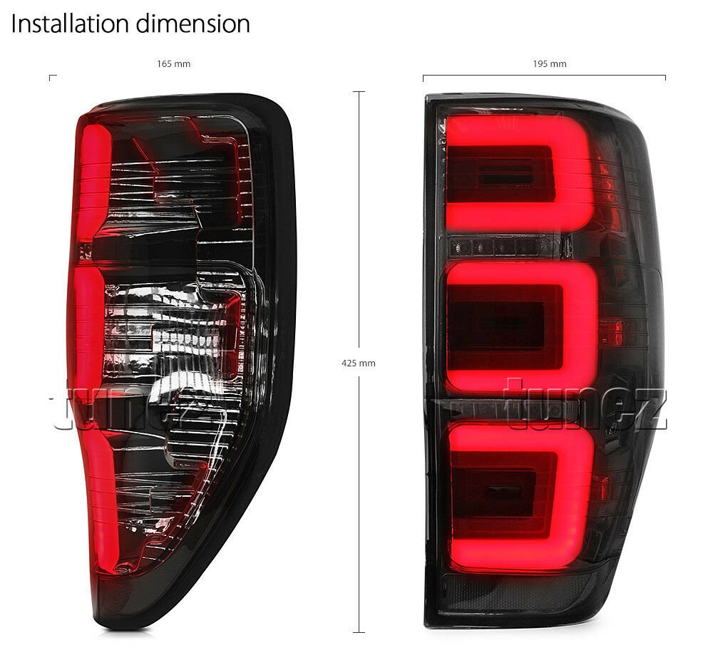 Smoked LED Tail Rear Lamp Light For Ford Ranger PX T6 MK2 XL XLT XLS Wildtrak