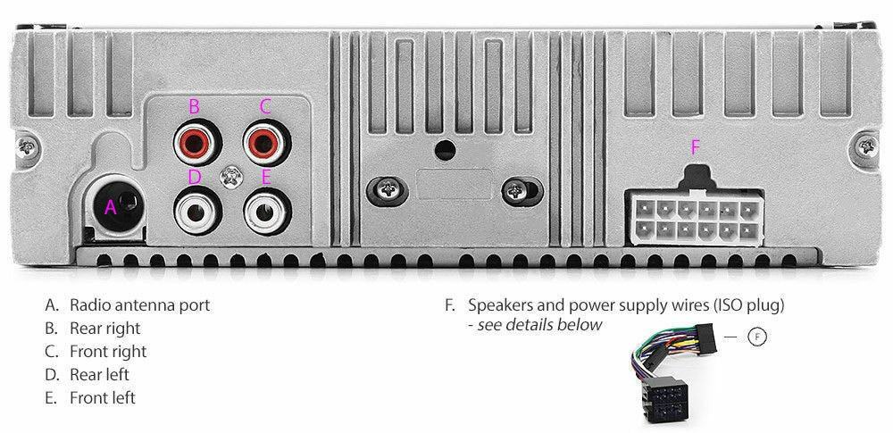 Audio Single 1 DIN Head Unit CD USB SD Player 52Wx4 Car MP3 Radio ID3 Tag