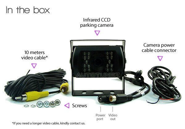 7" Screen Wireless Monitor 12V 24V Reversing Car CCD Camera Caravan Parking