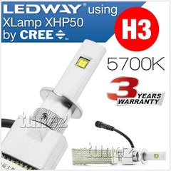 LEDway CREE H3 LED Car Headlight Conversion Kit Lamp White Fog Light Bulbs 5700K