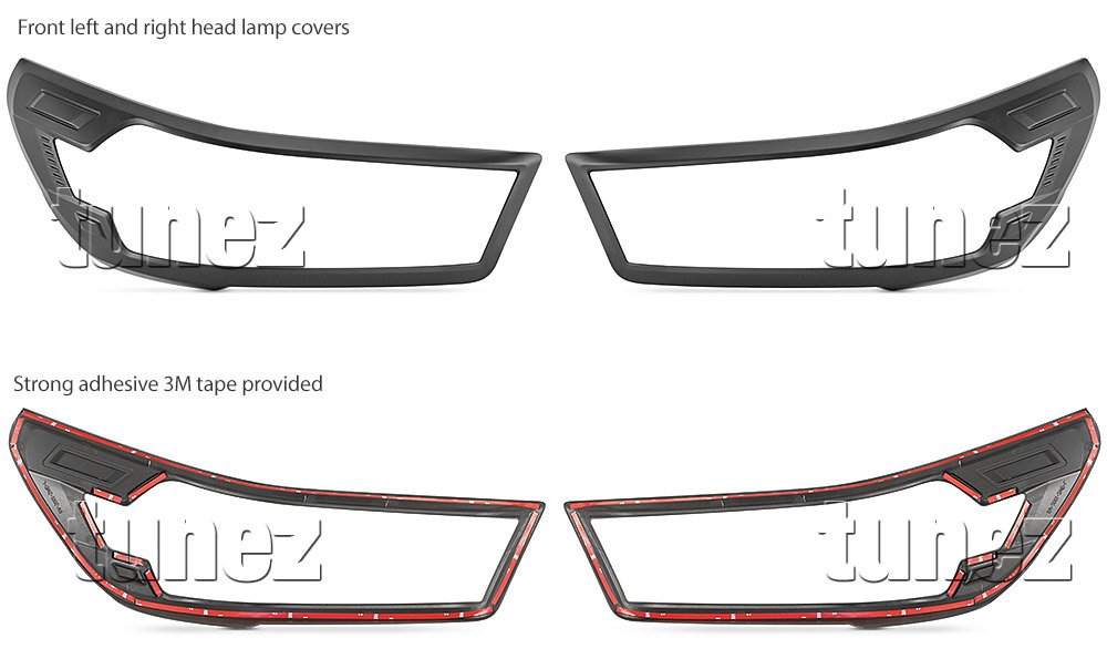 Black Headlight Head Light Lamp Cover Front For Toyota Hilux Mk3 2021 2022 SR