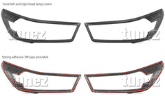 Black Headlight Head Light Lamp Cover Front For Toyota Hilux Mk3 2021 2022 SR