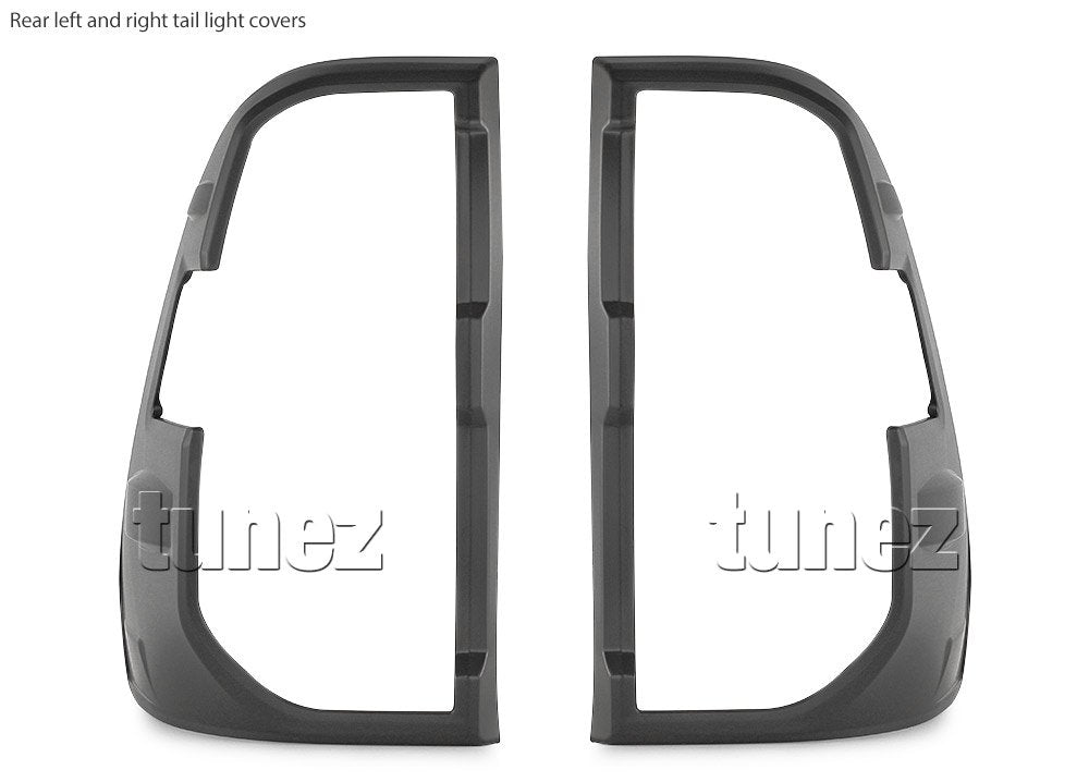 Black Front Rear Tail Light Lamp Cover For Toyota Hilux Mk3 2020 2021 2022 SR5