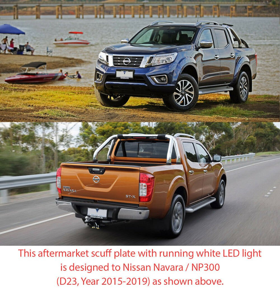 Scuff Plate Door Sill Step Trim LED Light For Nissan Navara 2016-2021 D23