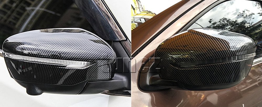 Glossy Carbon Fiber Print Side Mirror Cover For Nissan Navara NP300 D23 STX ST