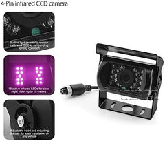 9" Quad Monitor Split Screen Reversing 2 Cameras IR CCD 4PIN Kit Truck 24V/12V