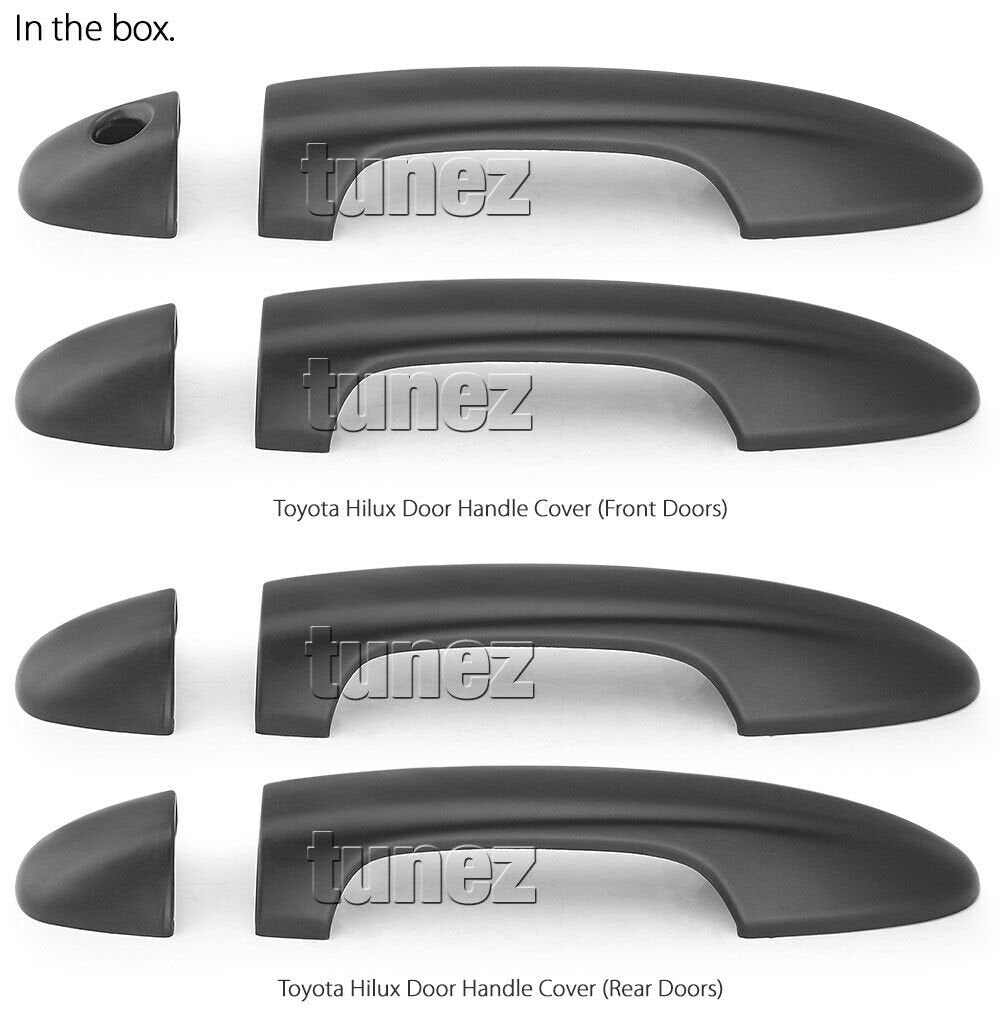 Matt Black Manual Remote Key Door Handle Cover For Toyota Hilux 2016 2017