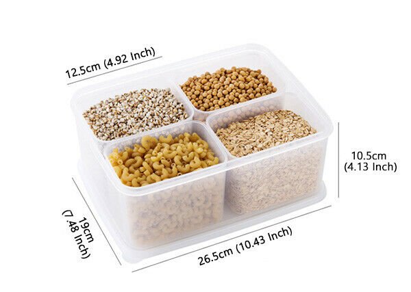 Food Fruit Ingredients Reusable Storage Box Transparent Container Kitchen Lids