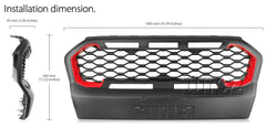 Matt Black Grille For Ford Ranger Wildtrak MK3 T6 PX Matte Grill Front Mesh