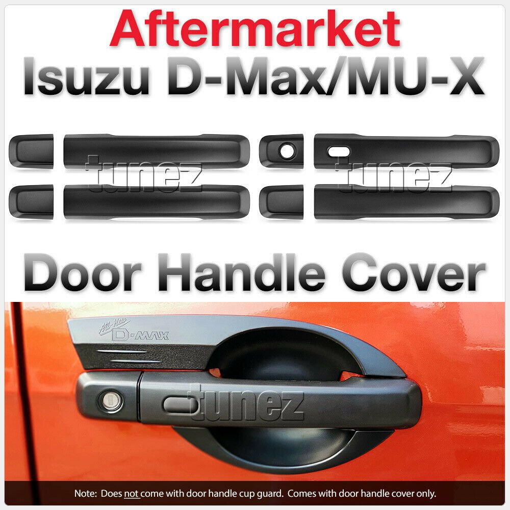 Matt Black Keyless Smart Door Handle Cover For Isuzu D-Max DMax RT50 RT85 MUX