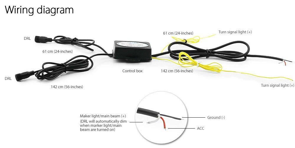 Rectangular Ford Ranger MK2 Wildtrak 2015-17 LED DRL Daylight Fog Lamp Indicator