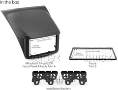 Mitsubishi Triton L200 2006-2015 ML MN Fascia Facia Kit Double-DIN Dash Panel