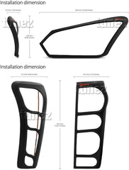 Front Tail Rear Light Lamp Cover Headlamp Compatible With Isuzu D-Max DMax 2017 2018 2019 Matte Black