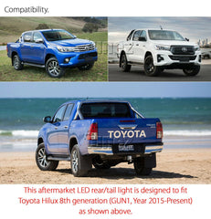 NEW 2021 Smoke LED Tail Light Rear Lamp For Toyota Hilux 2015-2020 SR SR5