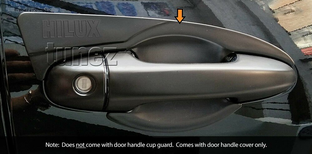 Matt Black Manual Remote Key Door Handle Cover For Toyota Hilux 2016 2017
