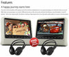 2x 9" In Car LCD Monitor Active Headrest DVD Player Game Screen MP4 USB SD