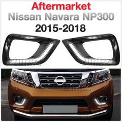 LED Daytime Running Light DRL For Nissan Navara NP300 D23 Fog Lamp Glossy Black