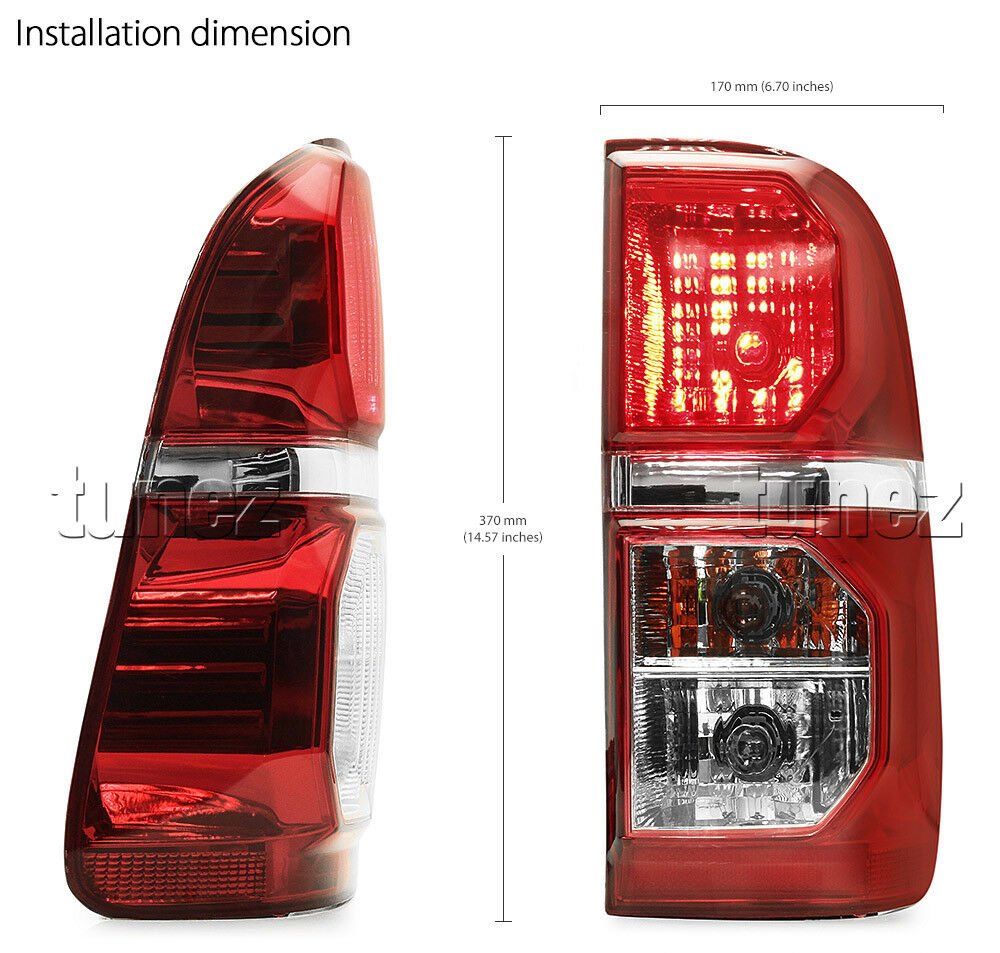 Replacement Tail Rear Lamp Lights For Toyota Hilux KUN26R SR SR5 Workmate