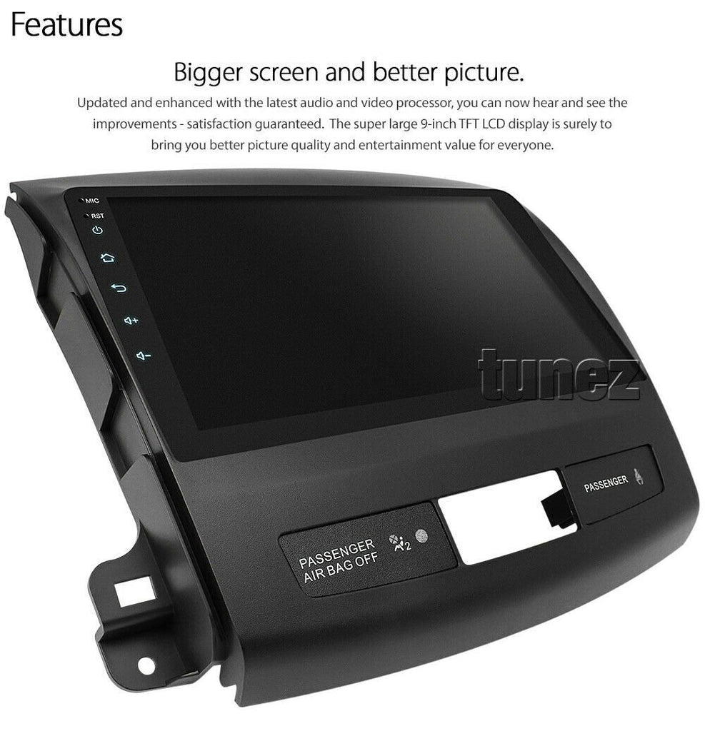 9" Android MP3 Car Player GPS For Mitsubishi Outlander 2009 2010 Rockford Radio