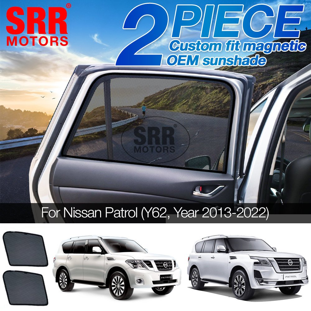 Custom Magnetic Sun Shade Rear Door Car Window For Nissan Patrol Y62 2013-2021