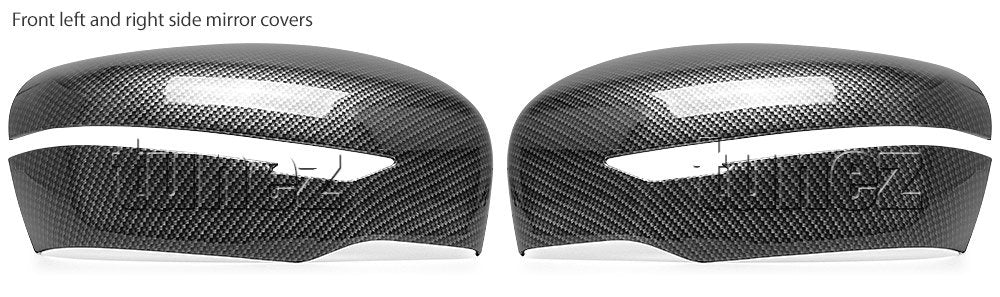 Glossy Carbon Fiber Print Side Mirror Cover For Nissan Navara NP300 D23 STX ST