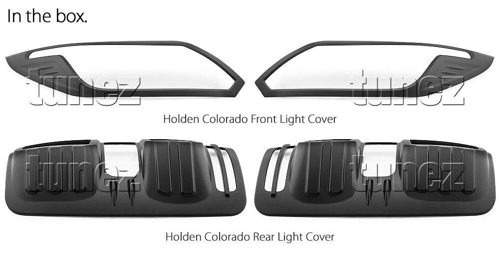 Front Tail Rear Light Lamp Cover Matte Black For Holden Colorado RG Truck