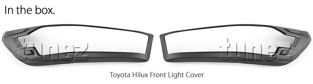 Black Headlight Head Light Lamp Cover Front For Toyota Hilux Mk3 2021 2022 SR