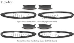 4x Door Handle Cup Guard Cover Matt Black For Toyota Hilux 2019 2020 2021 GUN1