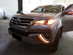 DRL Daytime Running Light LED Toyota Fortuner 2015 2016 2017 Fog Lamp Indicator