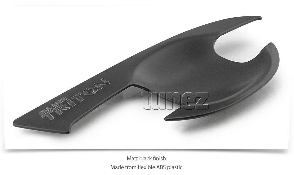 4x Door Handle Cup Guard Cover Matt Black For Mitsubishi Triton MQ MR