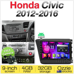 9" Android Car Player Honda Civic FB 2012-2016 Stereo USB MP3 Radio Head Unit