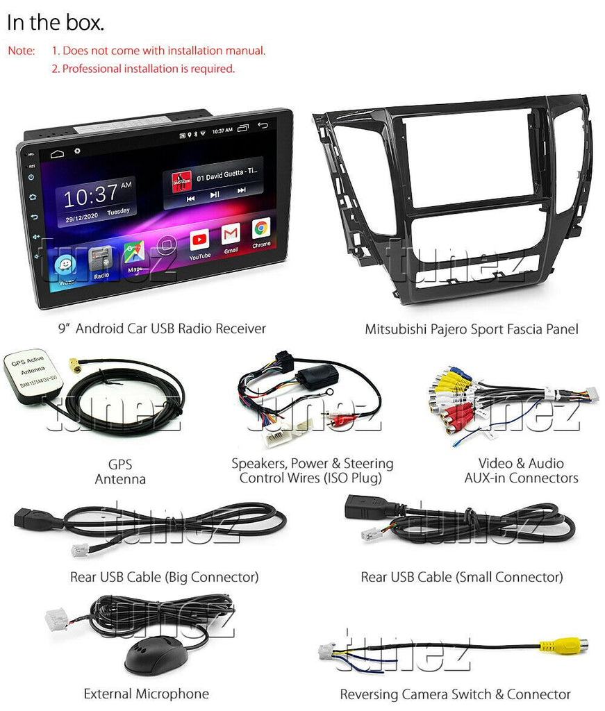 9" Android Car MP3 Player For Mitsubishi Pajero Sport QE 2015-2020 Radio GPS MP4