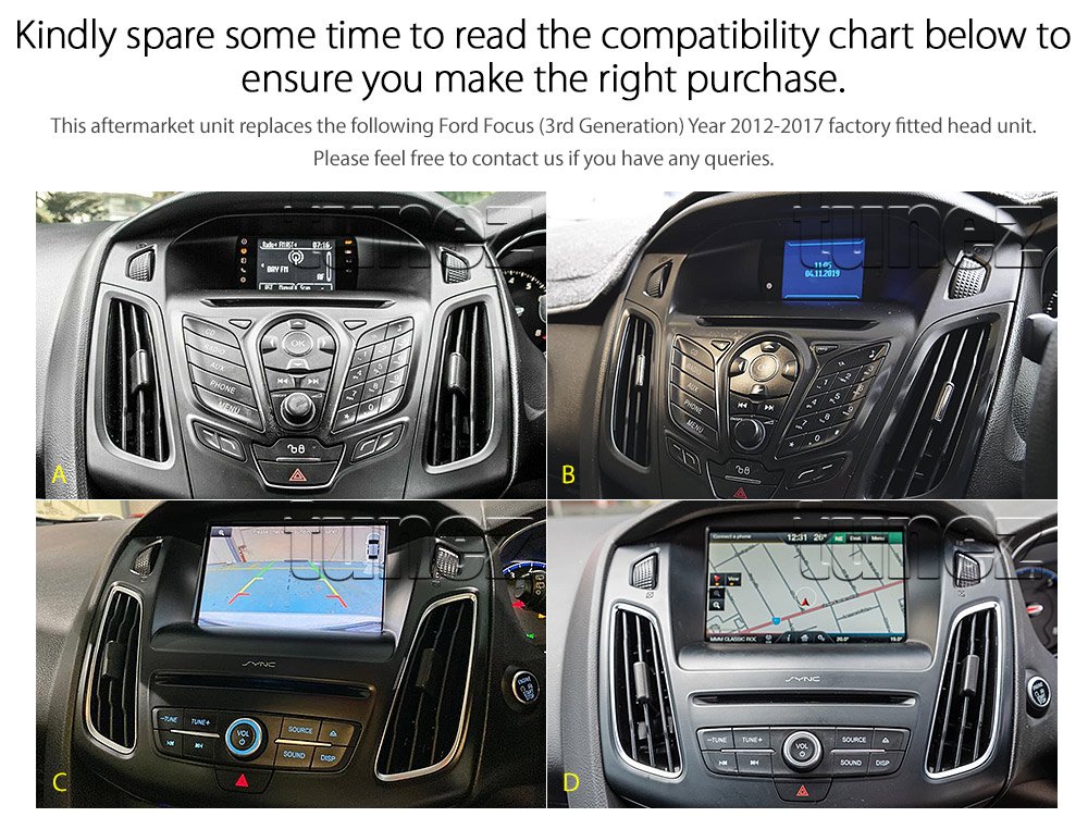 Apple CarPlay Android Auto For Ford Focus 2012-2017 LW LZ Stereo Radio MP3 MP4