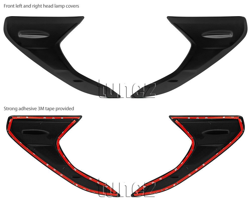 Front Tail Rear Light Lamp Cover For Toyota Hilux 2016 2017 2018 TRD Black