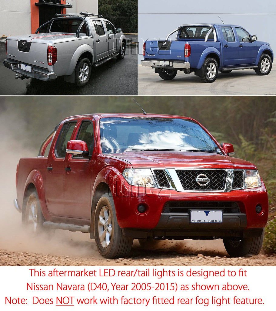 Smoke LED Tail Rear Lamp Lights For Nissan Navara D40 2005-2015 Car RX ST ST-X