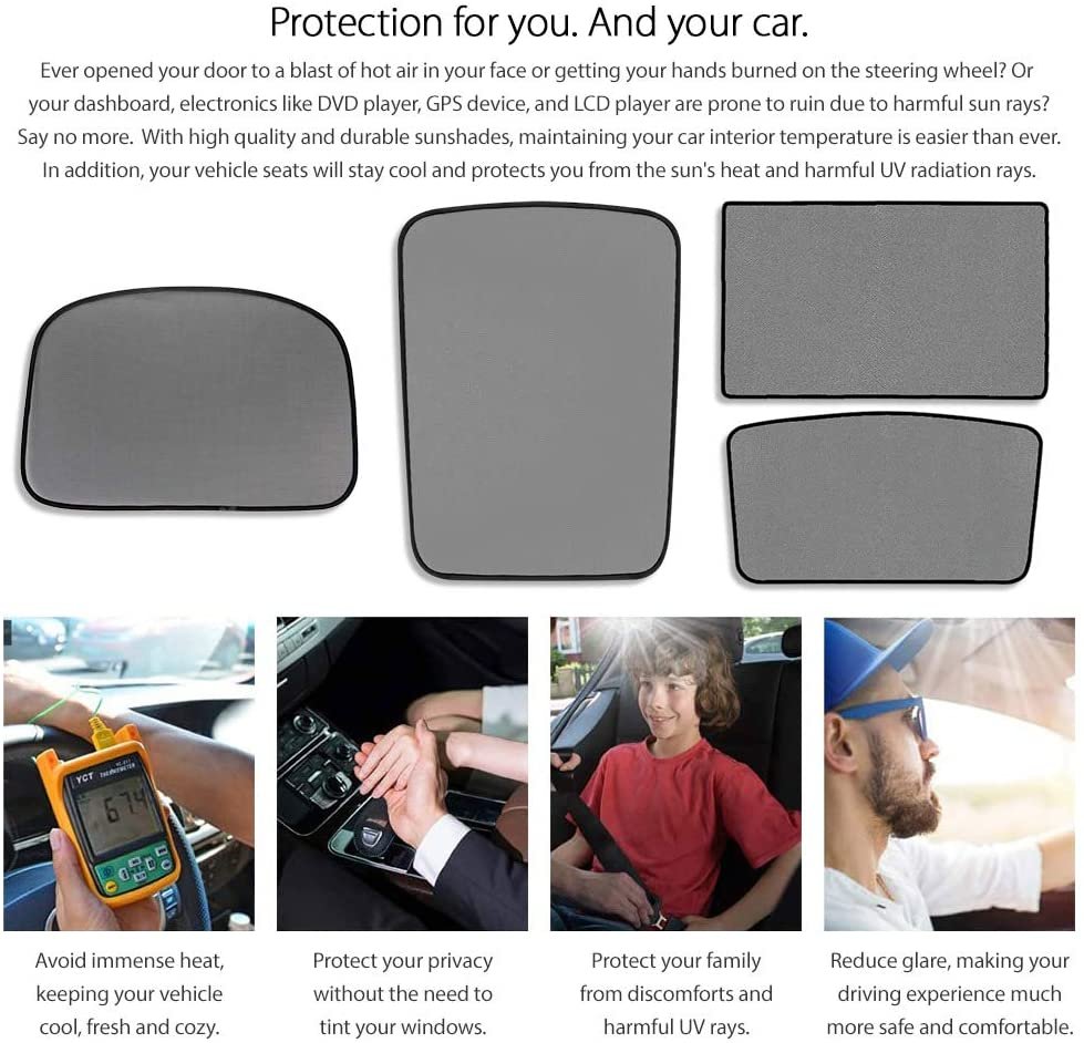 Custom Magnetic Sun Shade Rear Door Car Window For Tesla Model S Year 2013-2020