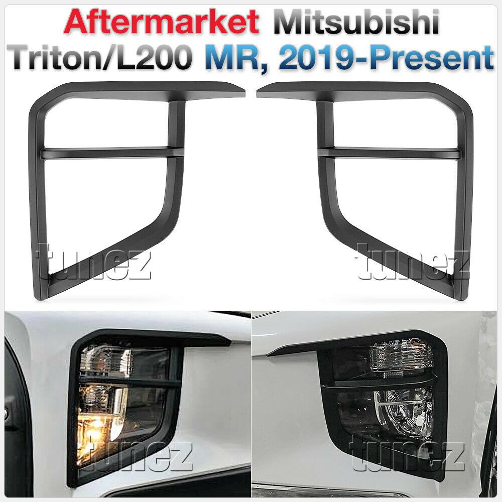 Black Front Fog Light Lamp Cover For Mitsubishi Triton MR 2019 2020 2021 2022