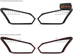 Front Tail Rear Light Lamp Cover Headlamp Compatible With Isuzu D-Max DMax 2017 2018 2019 Matte Black
