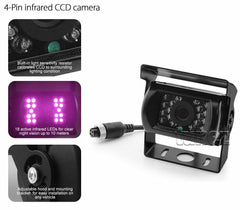 9" Rearview Monitor Caravan 2 Reversing 24V 12V Camera 4PIN System Kit CCD Truck