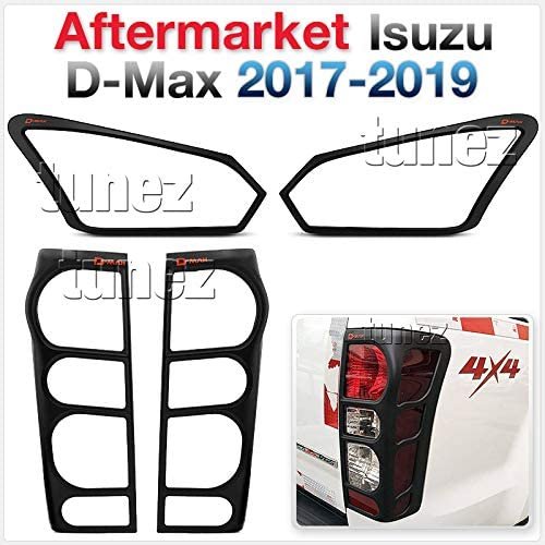 Front Tail Rear Light Lamp Cover Headlamp Compatible With Isuzu D-Max DMax 2017 2018 2019 Matte Black