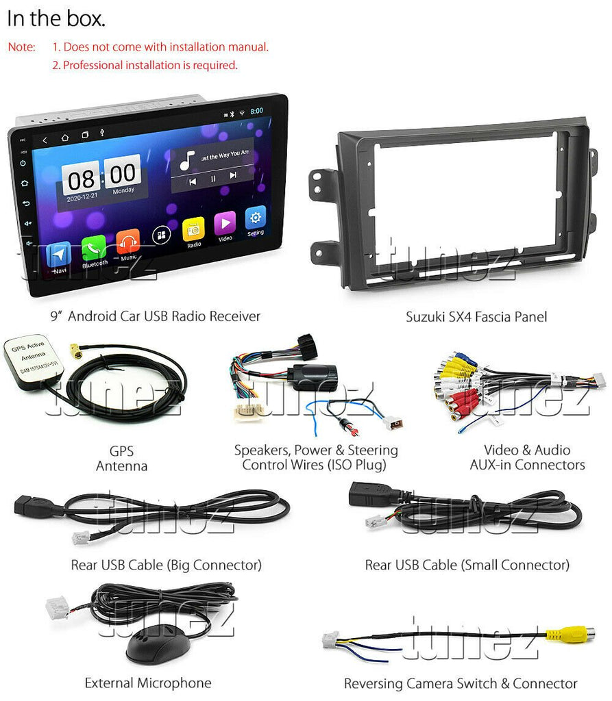 9" Android Car MP3 Player Suzuki SX4 2007-2012 Radio Stereo Head Unit GPS MP4