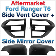 Ford Ranger PX MK2 T6 2015 2016 Matte Matt Black Side Vent Mirror Cover M-Sport