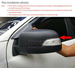 Ford Ranger T6 PX MK1 MK2 MK3 2012-2020 Matte Black Side Mirror Lamp Cover